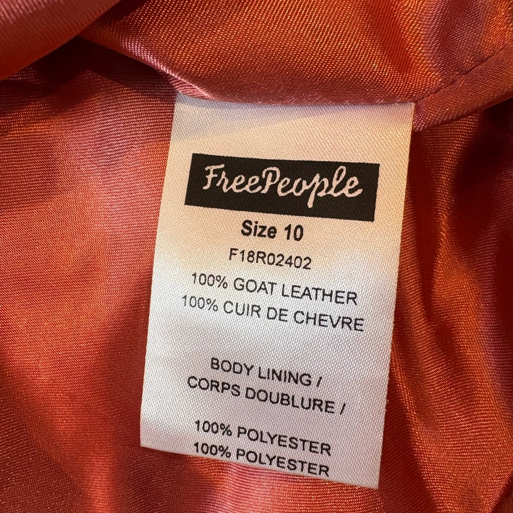 Free People Living for Love Goat Leather Mini Skirt –Pink / Dusty Rose – Size 10 - Picture 3 of 5